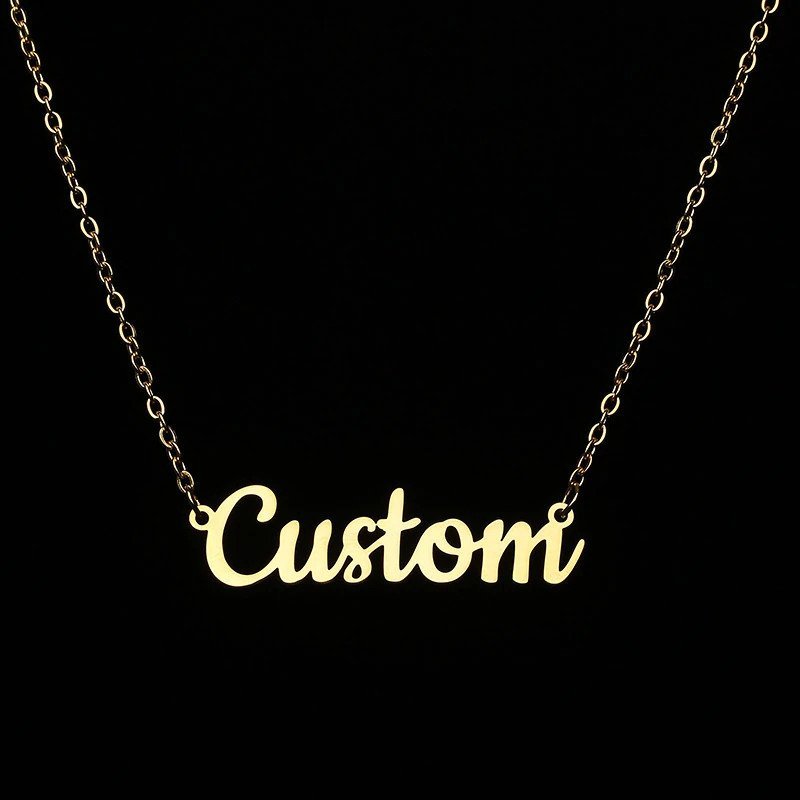 Custom Gold Plated Your Own Name Necklace 24C - Shop Let